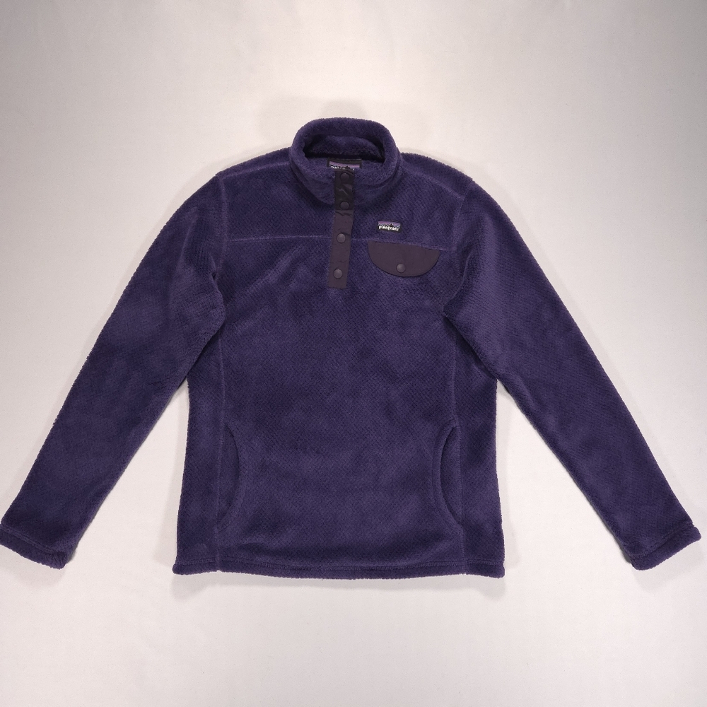 Patagonia Girls Re-Tool Snap-T Fleece Pullover Purple XL (14-16) Jacket EUC!